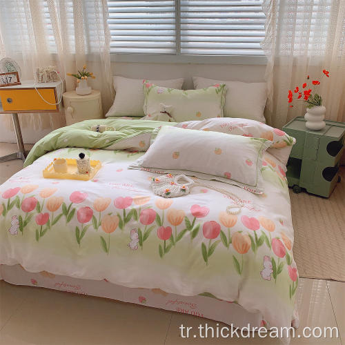 Çiçekler güzel yorgan kapağı yatak yastık kılıfı seti